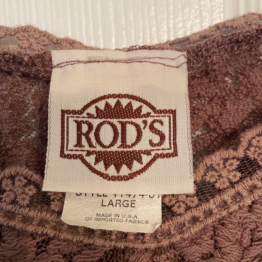 Rod’s Western Wear brown lace shirt women’s large - Picture 3 of 10